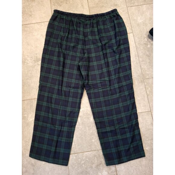 L.L. Bean warm Green & navy flannel Tartan Pajama matching separates. - Picture 6 of 10